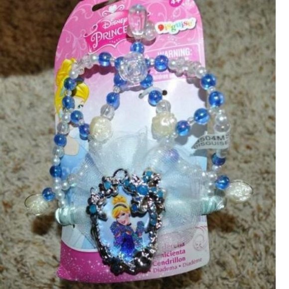 Toddler Disney Cinderella 3T/4T Halloween Costume Gold Dress & Tiara Princess - Picture 7 of 9